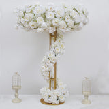Metal Floral Riser 46" Gold Open Frame Design