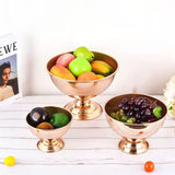 Metal Round Pedestal Flower Pot 8" Gold