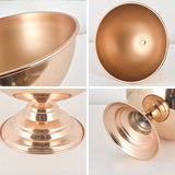 Metal Round Pedestal Flower Pot 8" Gold
