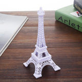 Metal Eiffel Tower Table Centerpiece 10" White