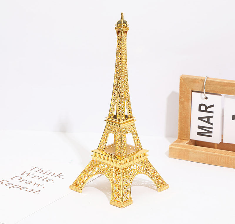 Metal Eiffel Tower Table Centerpiece 10" Gold
