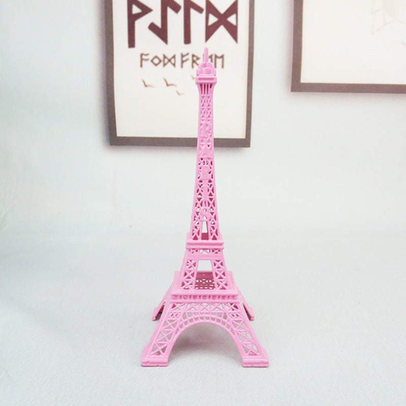 Metal Eiffel Tower Table Centerpiece 10" Pink