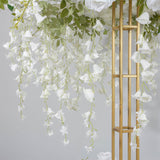 Metal Floral Riser 46" Gold Open Frame Design