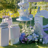 Set of 5 White Metal Rectangular Prop Pedestal Stands