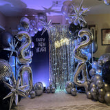Metallic Tinsel Foil Fringe Doorway Curtain Party Backdrop 7ft Light Purple