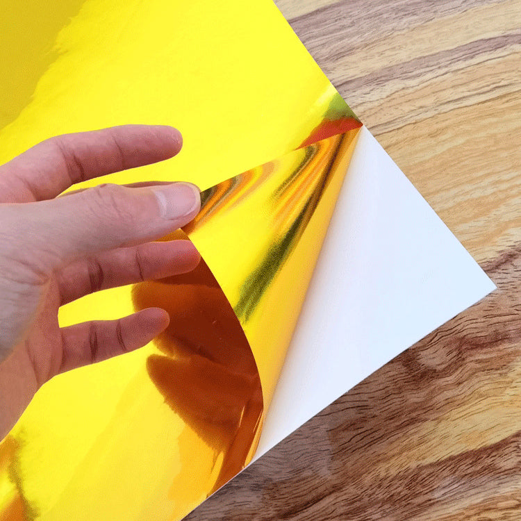 Metallic Glossy Adhesive Vinyl Roll 12"x16ft Gold