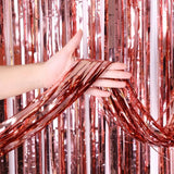 Metallic Tinsel Foil Fringe Doorway Curtain Party Backdrop 6ft Light Purple