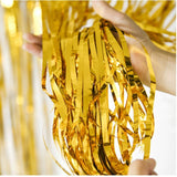 Metallic Tinsel Foil Fringe Doorway Curtain Party Backdrop 6ft Light Purple