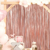 Metallic Tinsel Foil Fringe Doorway Curtain Party Backdrop 6ft Matte Red
