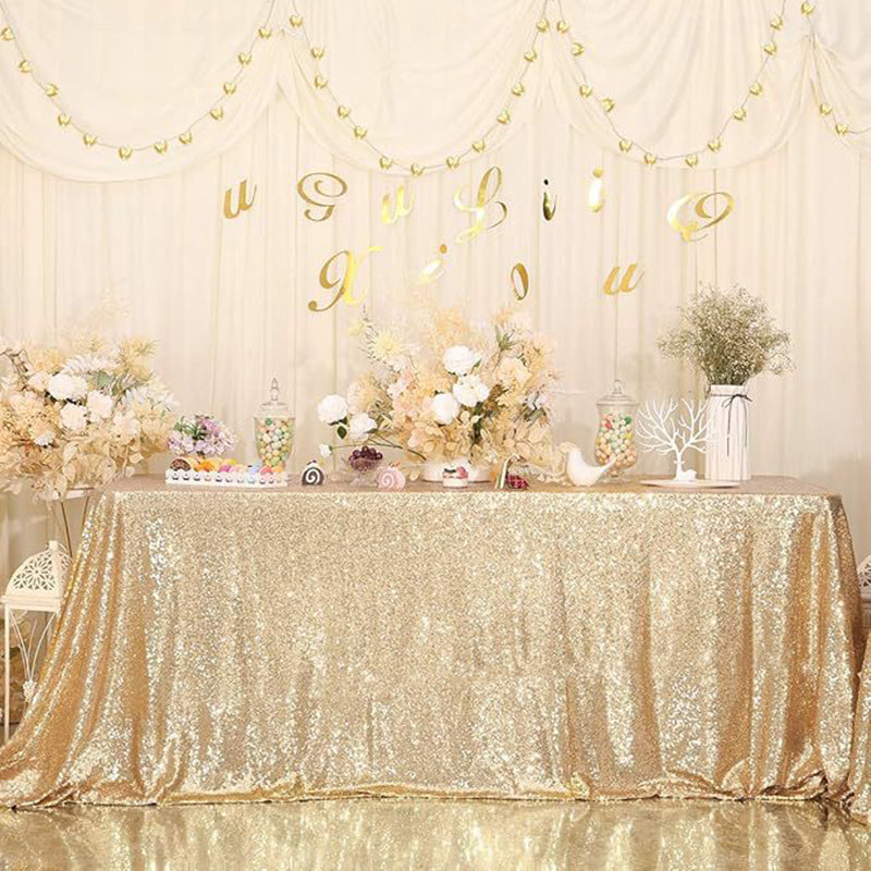 Mini Sequin Rectangle Tablecloth Champagne