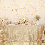 Mini Sequin Rectangle Tablecloth Champagne