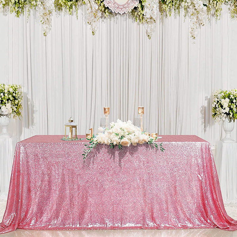 Mini Sequin Rectangle Tablecloth Pink