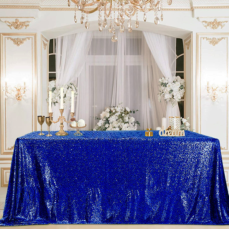 Mini Sequin Rectangle Tablecloth Royal Blue