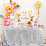 Mini Sequin Rectangle Tablecloth Silver