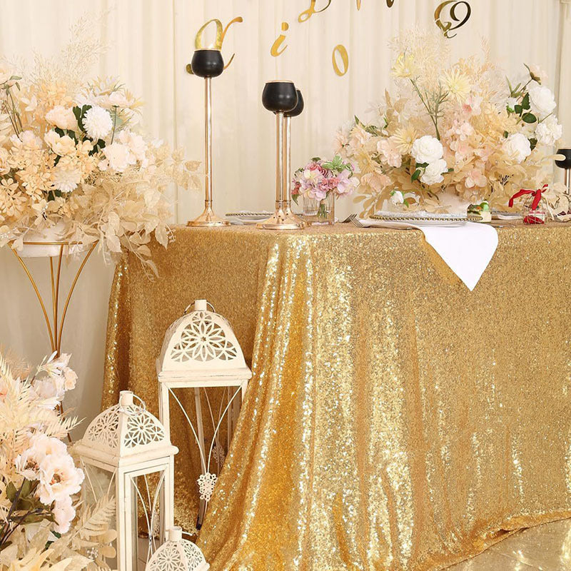 Mini Sequin Rectangle Tablecloth Gold