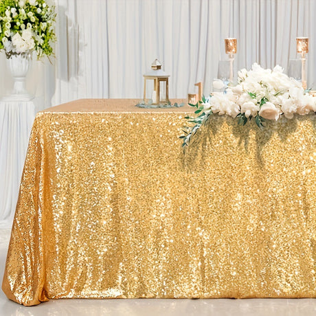 Mini Sequin Rectangle Tablecloth Gold