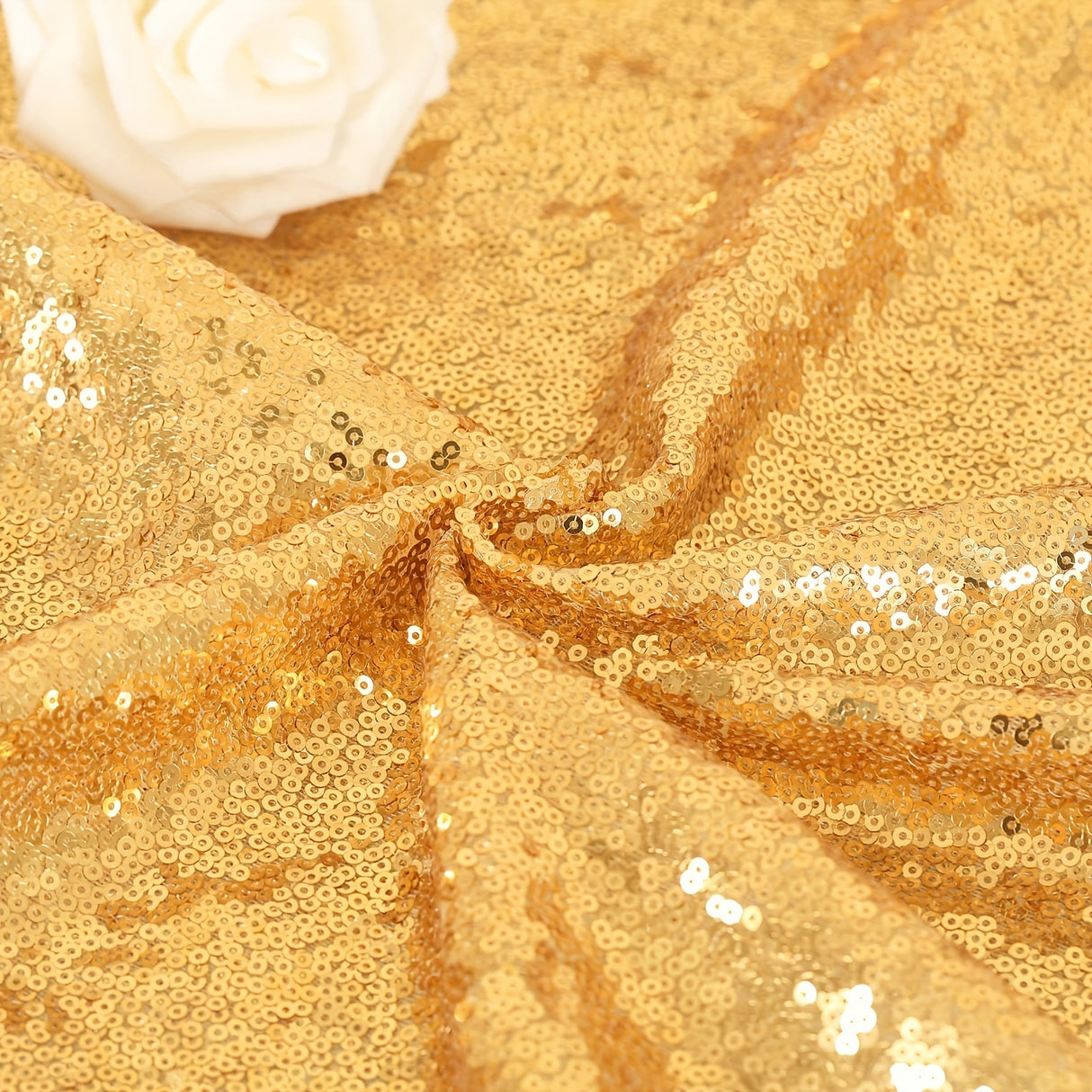Mini Sequin Rectangle Tablecloth Gold
