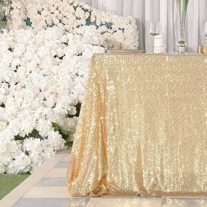 Mini Sequin Rectangle Tablecloth Champagne