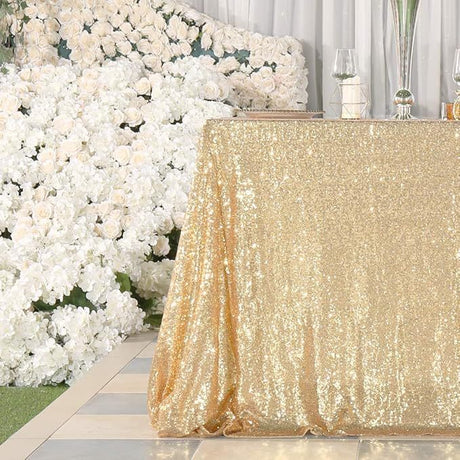Mini Sequin Rectangle Tablecloth Champagne