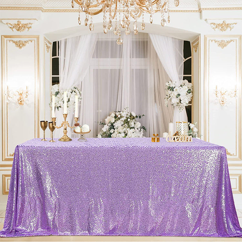 Mini Sequin Rectangle Tablecloth Light Purple