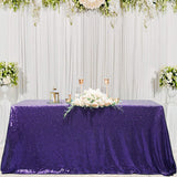 Mini Sequin Rectangle Tablecloth Eggplant Purple