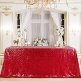 Mini Sequin Rectangle Tablecloth Red