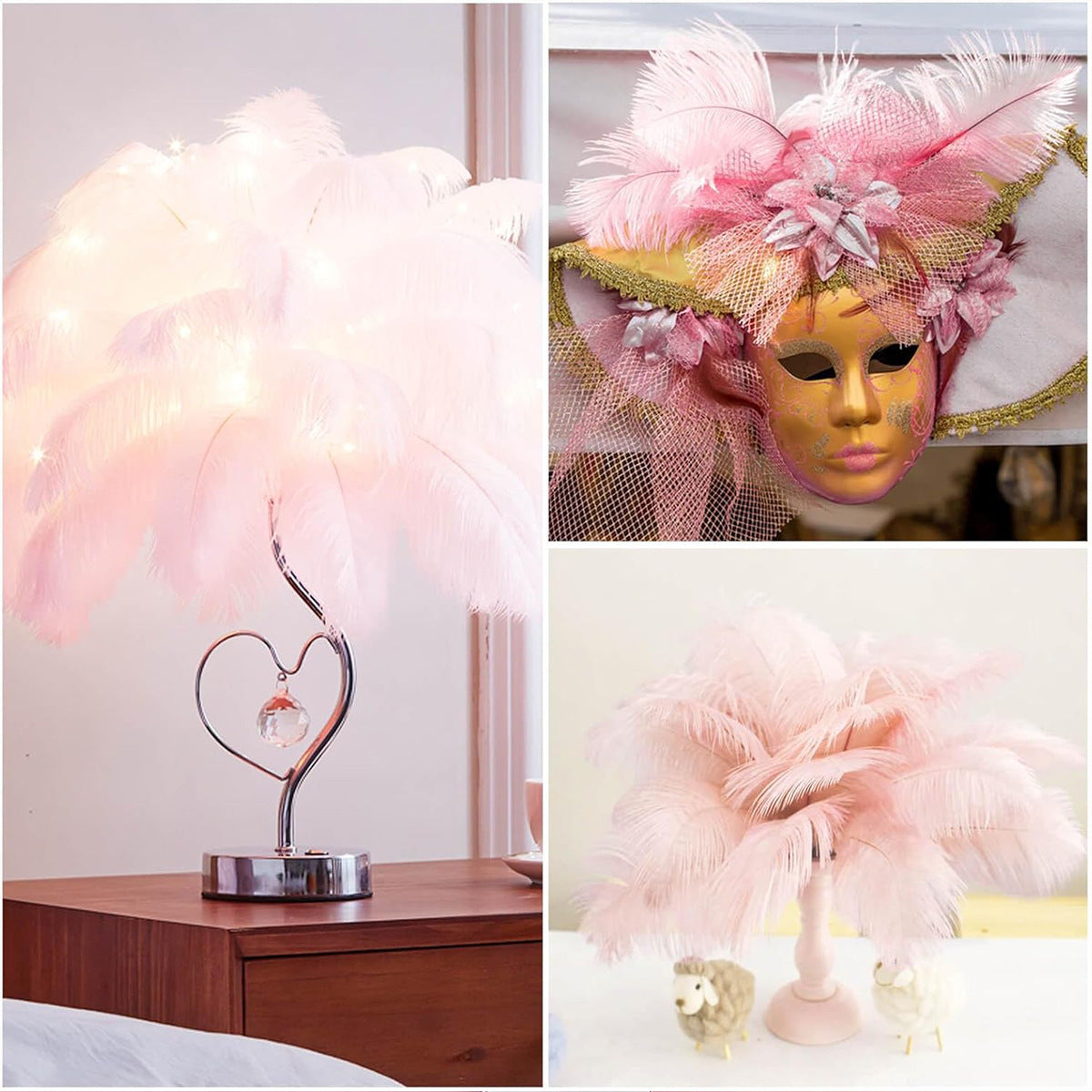 12 Pc Natural Plume Real Ostrich Feathers, DIY Centerpiece Fillers 24"-26" Lake Blue