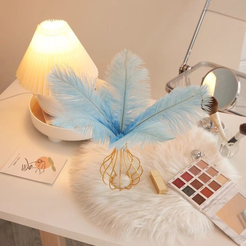 12 Pc Natural Plume Real Ostrich Feathers, DIY Centerpiece Fillers 24"-26" Lake Blue