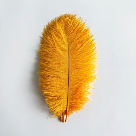 12 Pc Natural Plume Real Ostrich Feathers, DIY Centerpiece Fillers 24"-26" Gold