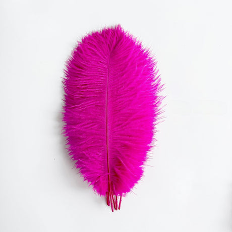 12 Pc Natural Plume Real Ostrich Feathers, DIY Centerpiece Fillers 24"-26" Rose Red