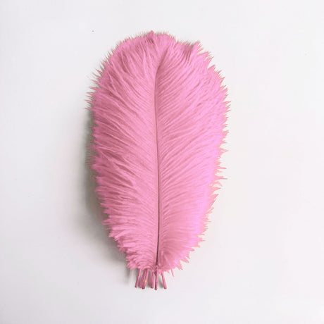 12 Pc Natural Plume Real Ostrich Feathers, DIY Centerpiece Fillers 13"-15" Pink