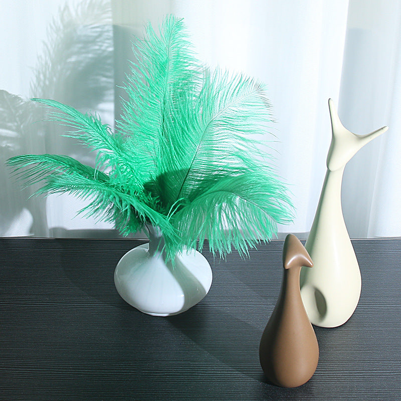 12 Pc Natural Plume Real Ostrich Feathers, DIY Centerpiece Fillers 24"-26" Meadow Green