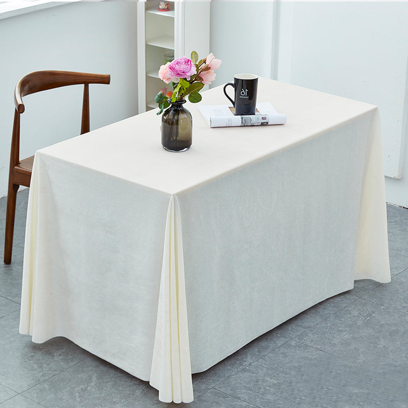 Gold Velvet Rectangular Tablecloth 60"x126" Off White