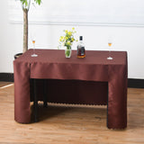 Open Back Fitted Polyester Rectangle Tablecloth 72"x30" Dark Brown