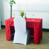 Open Back Fitted Polyester Rectangle Tablecloth 72"x30" Red