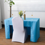 Open Back Fitted Polyester Rectangle Tablecloth 72"x30" Sky Blue