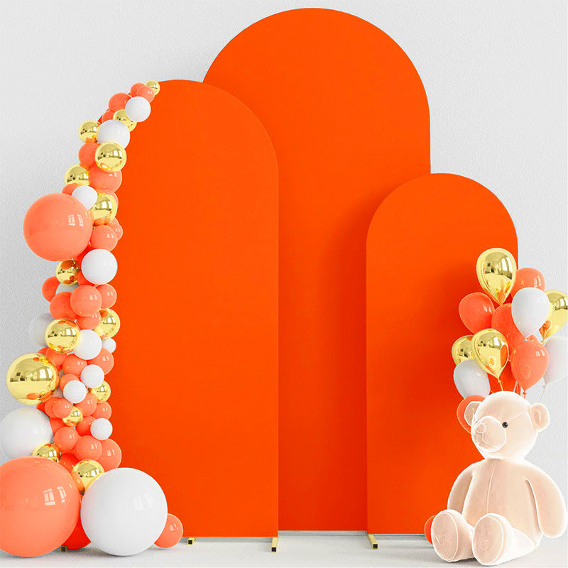 Orange Polyester Wedding Arch Cover