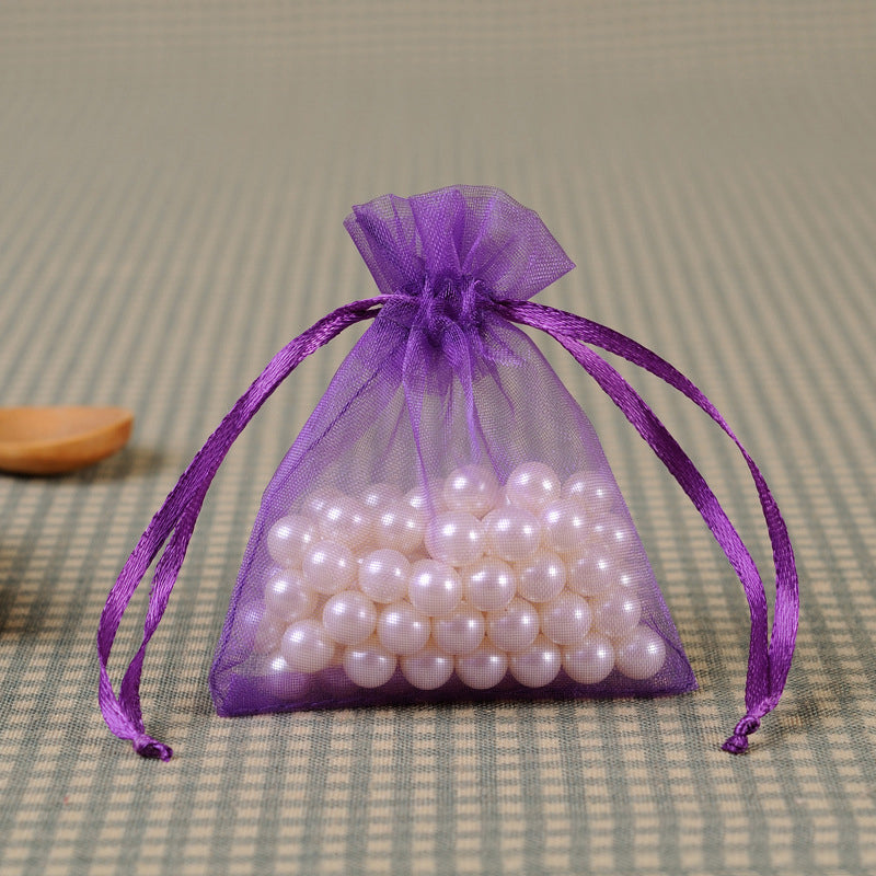 10 Pc Organza Drawstring Wedding Party Favor Gift Bags 4"x6" Dark Purple