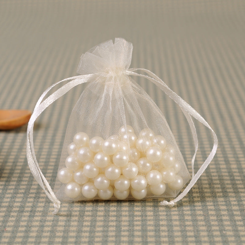 10 Pc Organza Drawstring Wedding Party Favor Gift Bags 5"x7" Off White