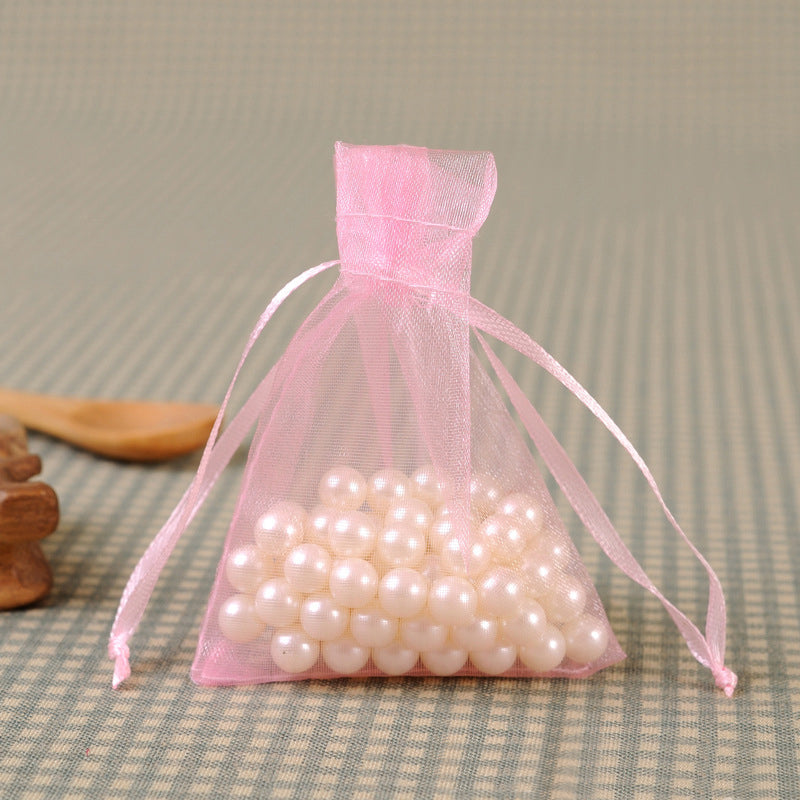 10 Pc Organza Drawstring Wedding Party Favor Gift Bags 4"x6" Pink