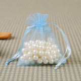 10 Pc Organza Drawstring Wedding Party Favor Gift Bags 5"x7" Light Blue
