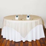 Organza Table Overlay 72"x72" Champagne