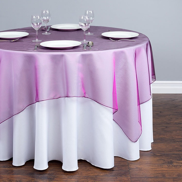 Organza Table Overlay 72"x72" Champagne