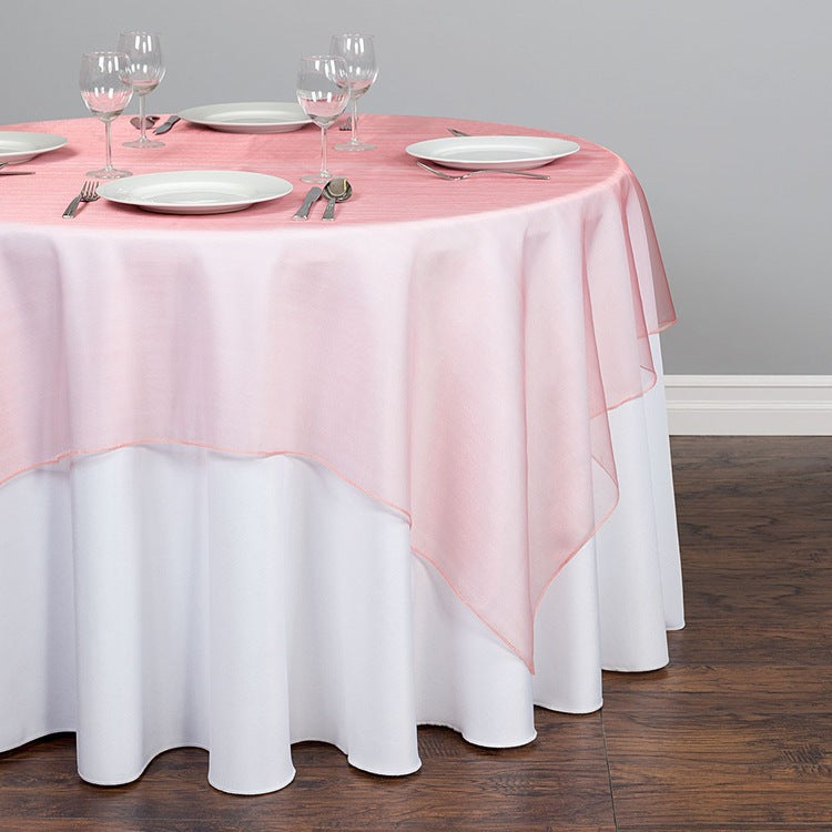 Organza Table Overlay 72"x72" Champagne
