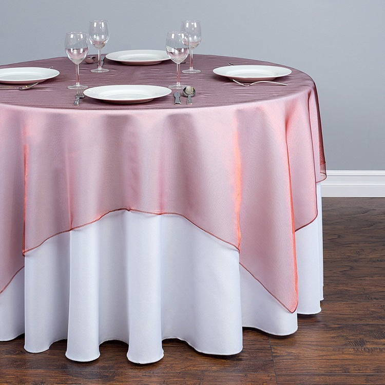Organza Table Overlay 72"x72" Champagne