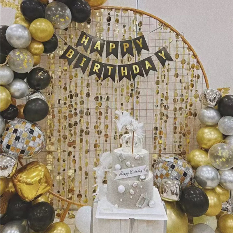 20pcs PVC Large Round Sequin Door Curtain Decoration 3ft Gold