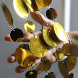 20pcs PVC Large Round Sequin Door Curtain Decoration 3ft Gold