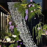 20pcs PVC Small Round Sequin Door Curtain Decoration 3ft Silver