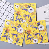 20 Pcs Paper Beverage Napkins 2 Ply Bright Yellow with Blooming Flowers Design 6.5"x6.5"