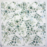 20 Pcs Paper Beverage Napkins 2 Ply Green with Foliage Eucalyptus Leaves Design 6.5"x6.5"